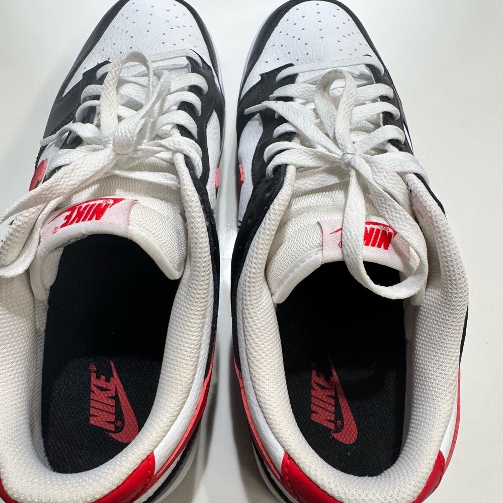 Nike Black and White Sneakers with Red Details